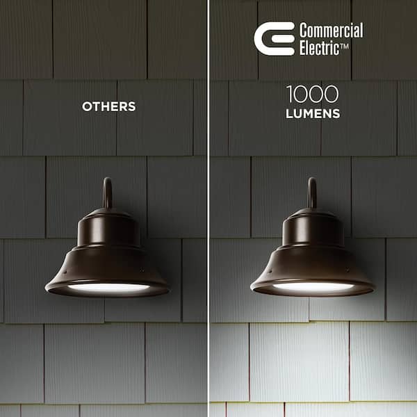 Commercial Electric 1000 Lumen Integrated LED Bronze Dusk to Dawn