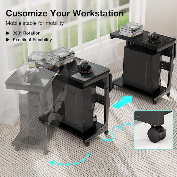 Yichuhaoxi Adjustable Computer Tower Stand, 2-Tier PC Stand