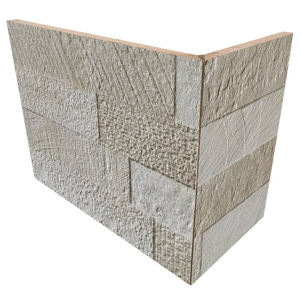 Ivy Hill Tile Holden Beige 7.87 in. x 3.93 in. x 5.90 in. Textured Porcelain Wall Outside Corner Piece (0.48 Sq. Ft. / Each)