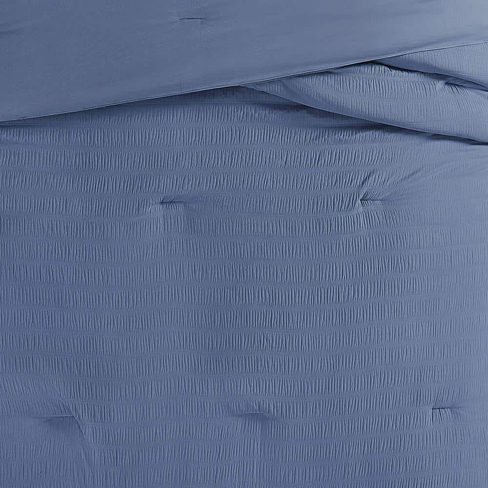 Blue Twin Microfiber Down Alternative Bedding Set