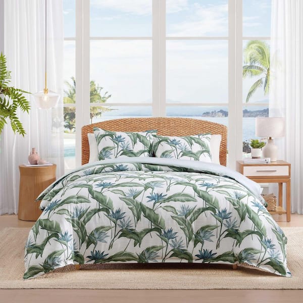 Birds Of Paradise 3-Piece Light Blue Cotton King Comforter Set