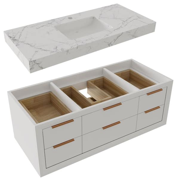 Lonni 48 in. W x 20.7 in. D x 21.3 in. H Single Sink Solid