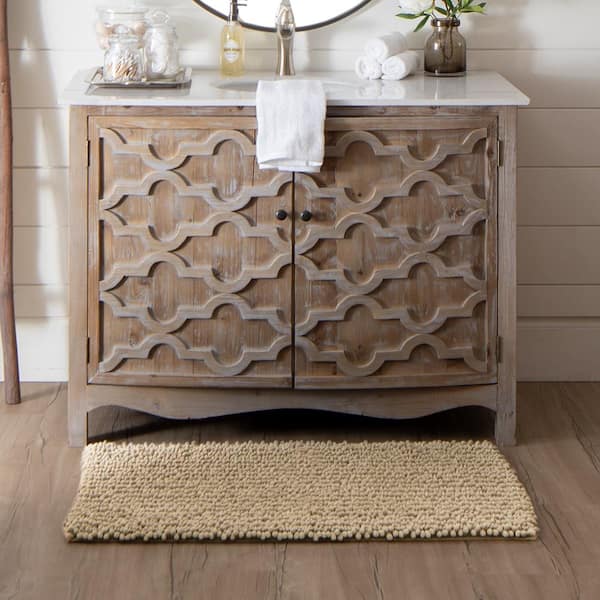 Metaphor Taupe 20 in. x 34 in. Micro Denier Polyester Bath Mat