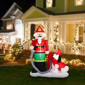 Glitzhome 65 in. Lighted Valentine's Inflatable Bear with Heart Decor  2019400016 - The Home Depot