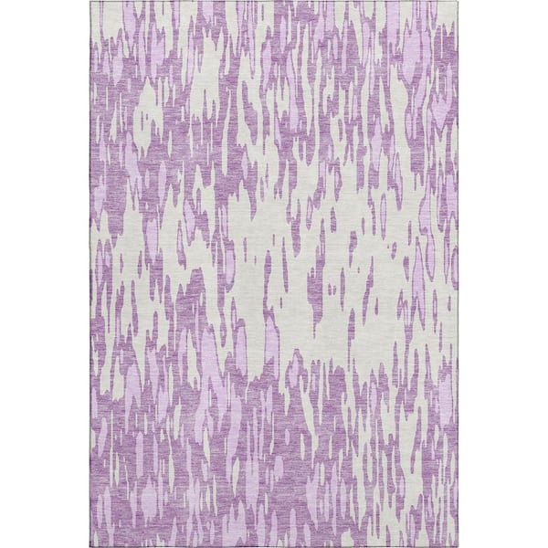 Addison Rugs Mayfield Premium Machine Washable Abstract AMF945 Lavender 8 ft. x 10 ft. Area Rug