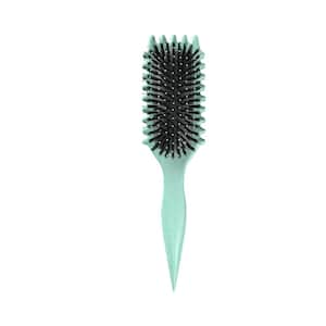 1-Piece Curl Defining Styling Boar Bristle Hair Brush for Detangling, Combing and Shaping Hair, Green