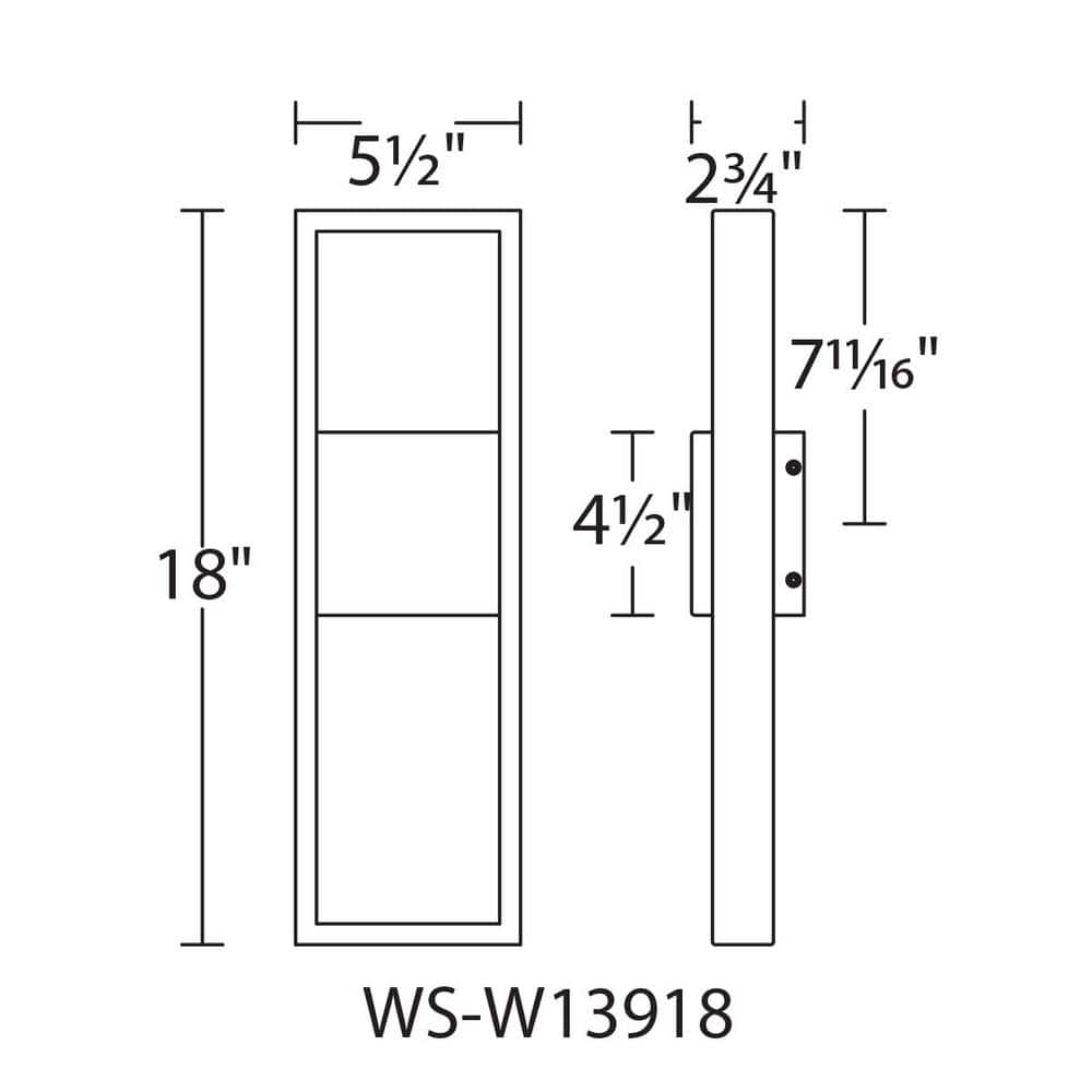 Minimalist Black Aluminum 18" LED Wall Sconce with Dimmable Light
