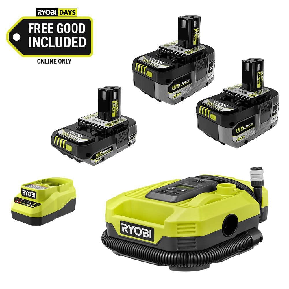 RYOBI ONE+ 18V HIGH PERFORMANCE Kit w/ (2) 4.0 Ah Batteries, 2.0
