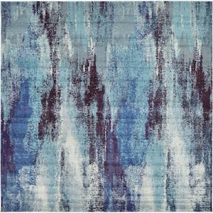 Jardin Lilly Blue 8' 0 x 8' 0 Square Rug