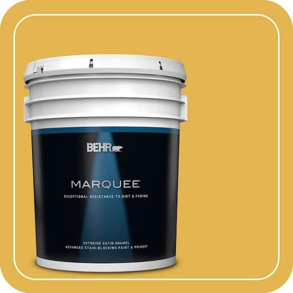 BEHR MARQUEE 5 gal. #360D-6 Yellow Gold Satin Enamel Exterior Paint & Primer