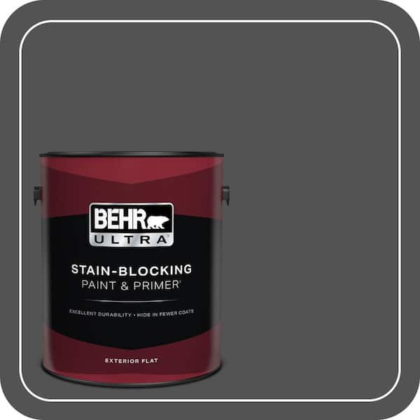 BEHR ULTRA 1 gal. #BXC-30 Black Space Flat Exterior Paint & Primer
