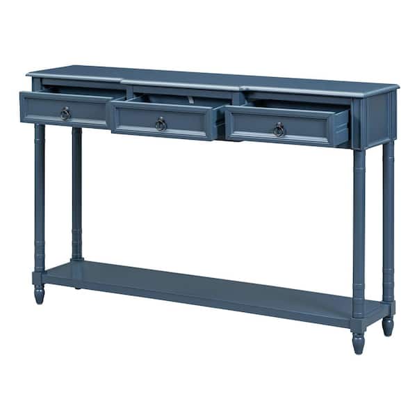 COWLOWN 52 in. W x 13 in. D x 34.3 in. H Bathroom Navy Blue Linen Cabinet