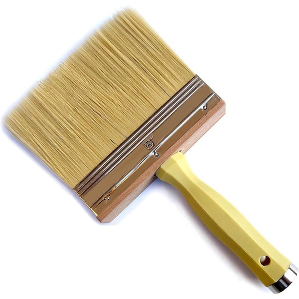 6 in. Extra-Wide Heavy-Duty Paint Brush Bristle for Walls Dusting Masonry Wood Deck and Fence Stain Applicator