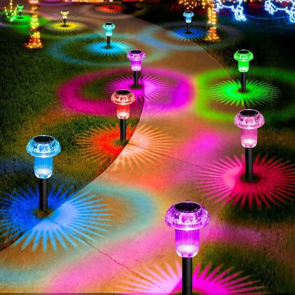 8-Pack Solar Lights Outdoor Pathway Lights (Multicolor