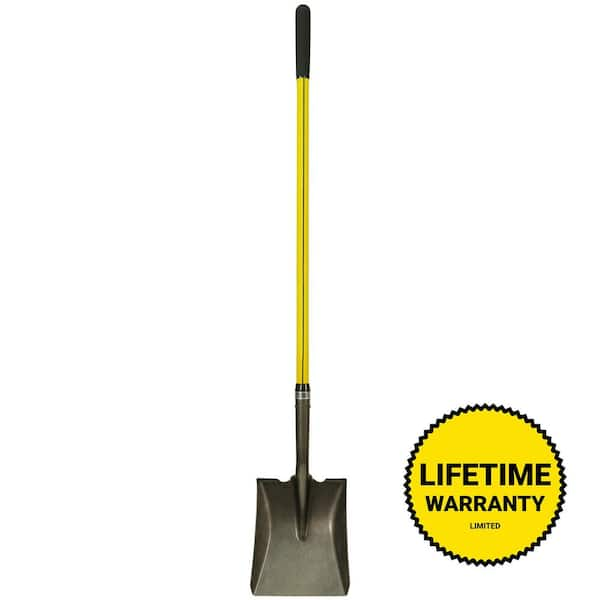 48 in. Classic Fiberglass Handle with Heavy-Duty Steel Square Point Blade Shovel and Cushion Grip