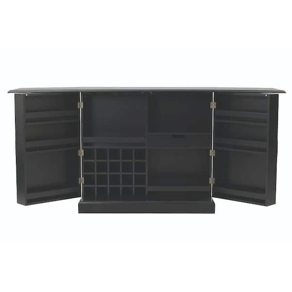 Home Decorators Collection Jamison Black Bar with Expandable Storage