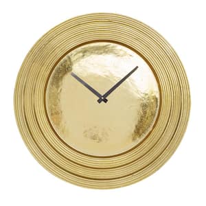 24 in. x 24 in. Gold Aluminum Metal Wall Clock