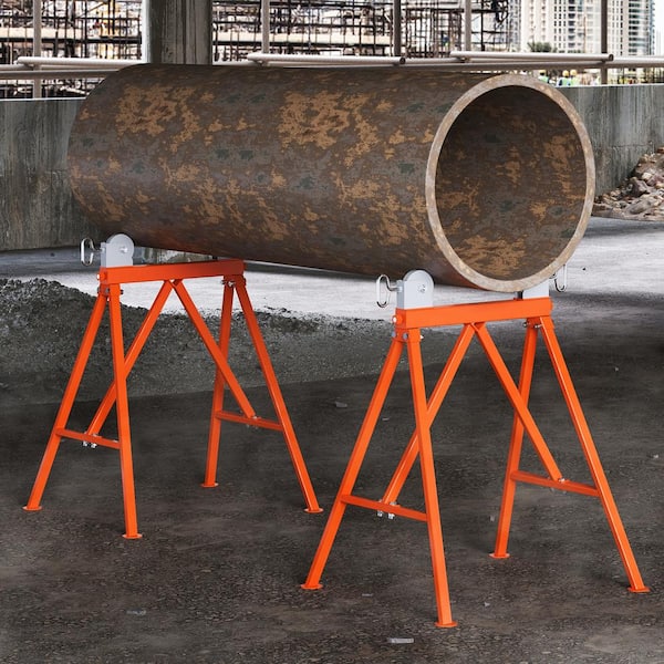 Pipe Stand with Roller Head 2500 lbs. Load for 2-36 in. Pipes 45# Steel