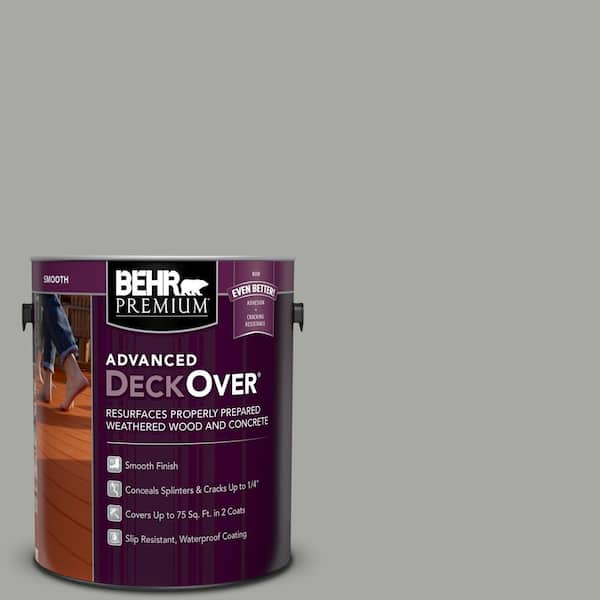 BEHR Premium Advanced DeckOver 1 gal. #PFC-68 Silver Gray Smooth Solid Color Exterior Wood and Concrete Coating