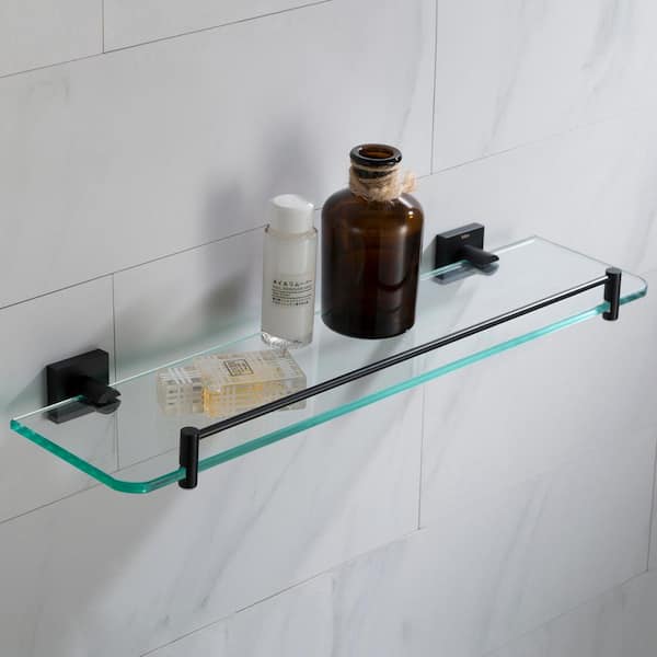 Bathroom Shelf Matte Black Rispa