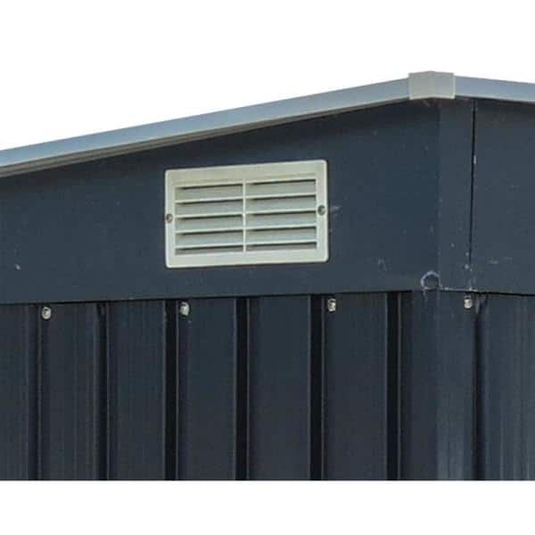 Anthracite and White Medium Metal Bicycle Storage Shed