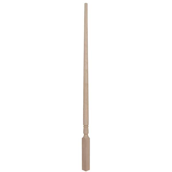 EVERMARK Stair Parts 36 in. x 1-1/4 in. 5015 Unfinished Oak Tapered Wood Baluster for Stair Remodel