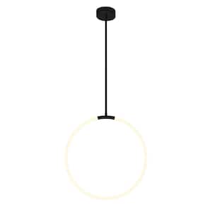 Hoops 1 Light LED Chandelier With Black Finish