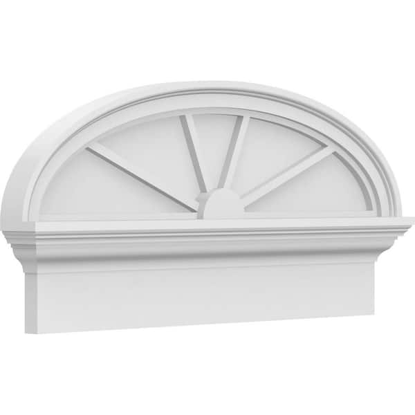 2-3/4 in. x 28 in. x 13-7/8 in. Elliptical 4-Spoke Architectural Grade PVC Combination Pediment Moulding