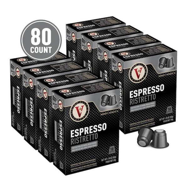 Victor Allen's Ristretto Espresso Single Serve Capsules Compatible with Nespresso Machines (80-Count) Pack of - The Depot