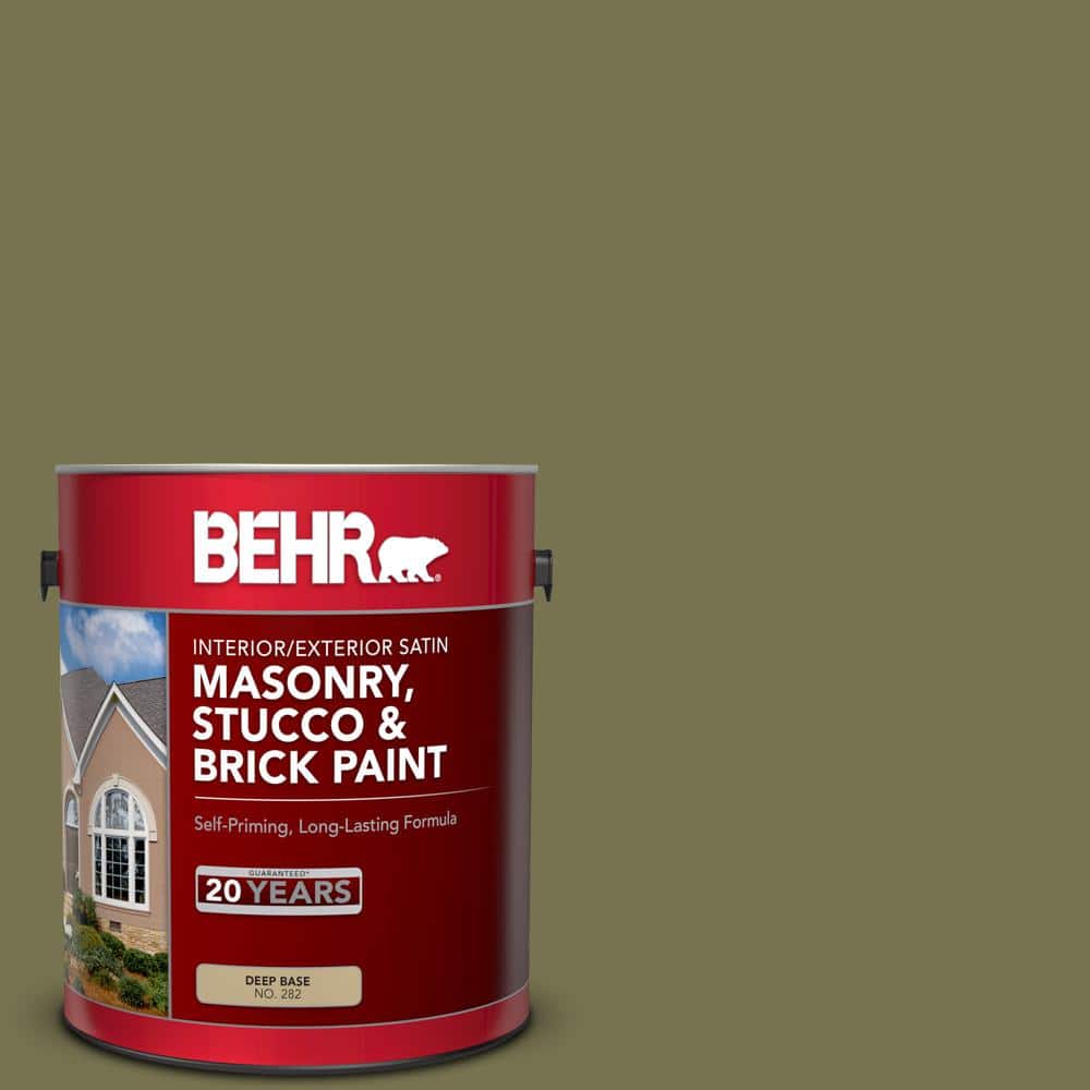 1 gal. #S350-6 Truly Olive Satin Interior/Exterior Masonry, Stucco and Bric