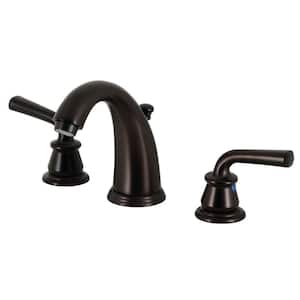 Restoration 2-Handle 8 in. Widespread Bathroom Faucets with Plastic Pop-Up in Oil Rubbed Bronze