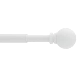 28 in. - 48 in. Adjustable Telescoping 5/8 in. Single Curtain Rod Kit in White with Ball Finials