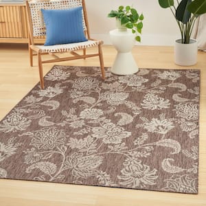 Garden Oasis Mocha 6 ft. x 9 ft. Nature-inspired Contemporary Area Rug