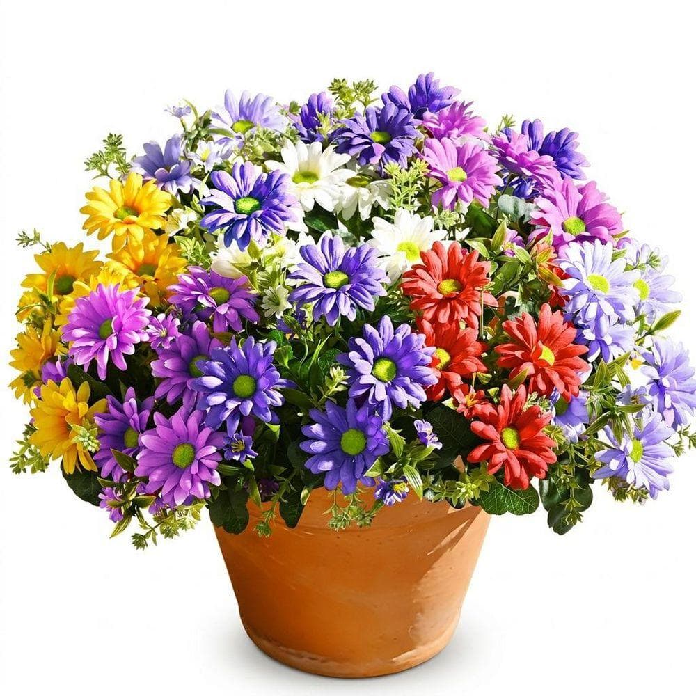 6 Bundles 13 in. Multi-Colored Indoor/Outdoor Artificial Daisy
