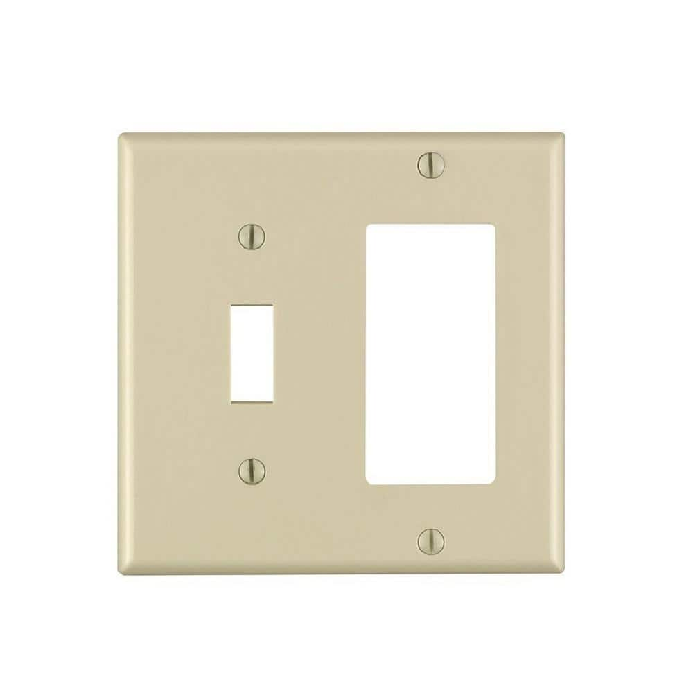 UPC 078477488249 product image for 2-Gang Ivory 1-Toggle / 1-Decora/Rocker Plastic Standard Wall Plate (1-Pack) 804 | upcitemdb.com