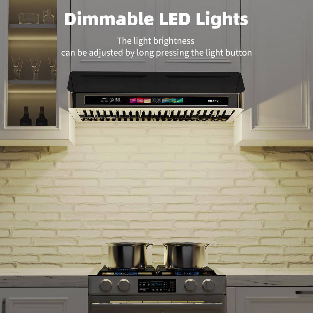 Stainless Steel 30-Inch Under Cabinet Range Hood with Voice Control