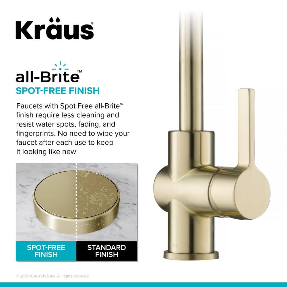 Champagne Bronze Commercial Style Pull-Down Kitchen Faucet