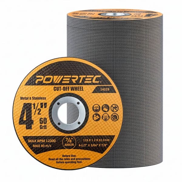 4-1/2 in. Metal Cut Off Wheels, 100-Pack, Iridium-Coated Aluminum Oxide 60 Grit, 1/16 in. Thick with 7/8 in. Arbor