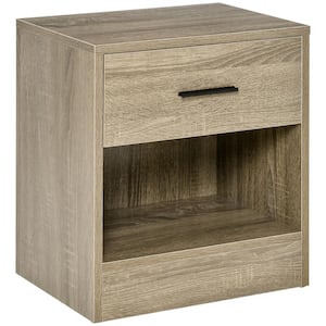 Side Table, Small End Table with Storage Shelf and Drawer, Modern Bedside Table