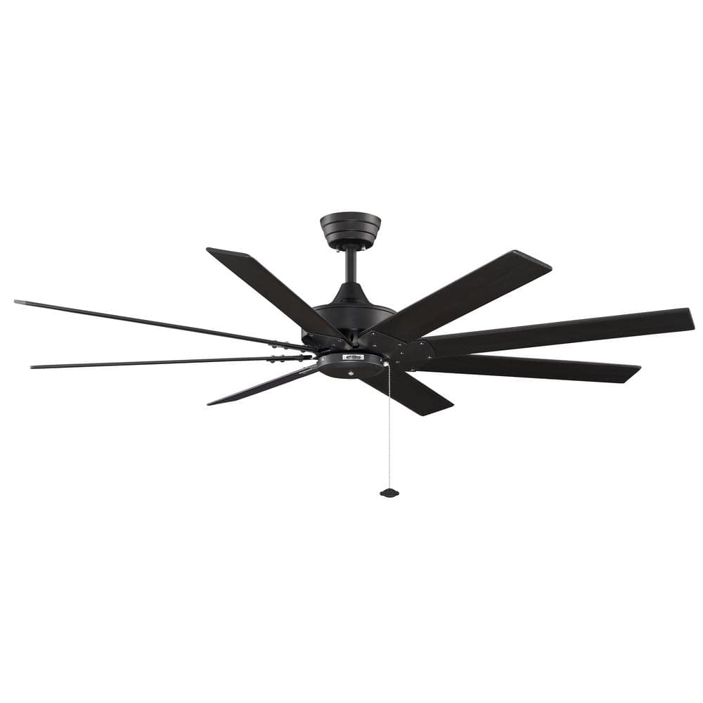 FANIMATION Levon AC 63 in. Black Ceiling Fan with Black Blades FP7910BL ...