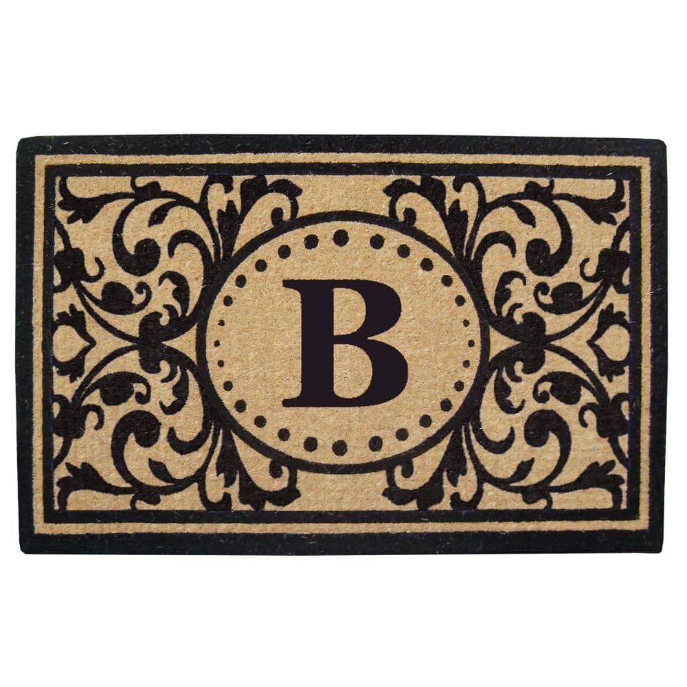 Heavy Duty Black 30 in. x  48 in. Coir Heritage Monogrammed B Indoor Outdoor Door Mat price history on PriceWatchPro