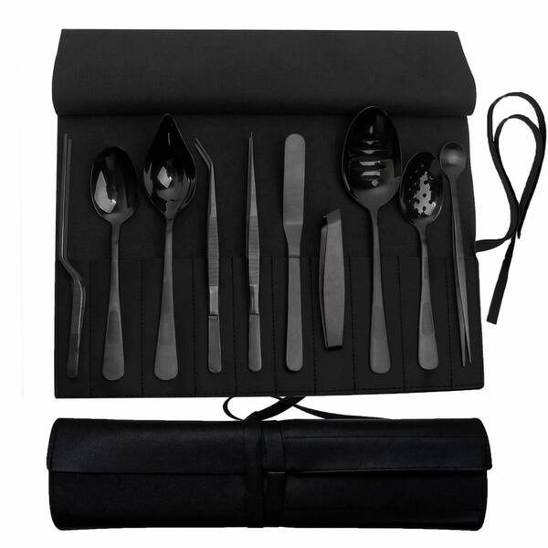 Professional 10-Piece Culinary Plating Tool Kit Black Stainless Steel Precision Chef Set for Food Presentation