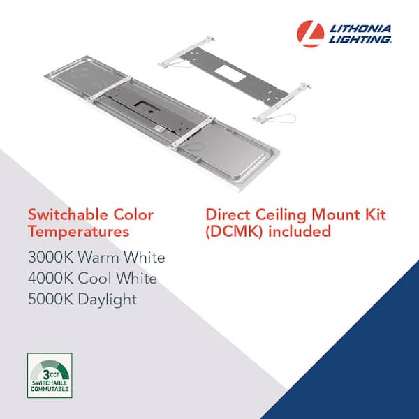 Lithonia Lighting CPANL LED Flat Panel, 4000 Lumens, 3500/4000/5000K, 48L x 24W, White