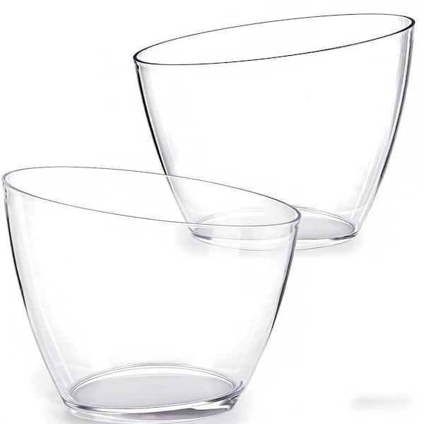 11.5 in. 5.5 qt. Transparent Clear Acrylic Ice Bucket with Food Grade Thick Plastic for Parties and Beverage Cooling