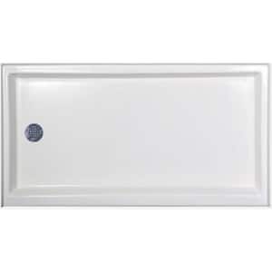 60 in. x 30 in. Single Threshold Shower Base with Left-Hand Drain in White
