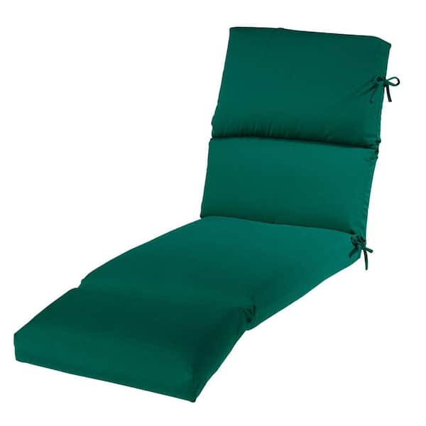 Home Decorators Collection 23 x 74 Outdoor Chaise Lounge Cushion in Sunbrella Forest Green