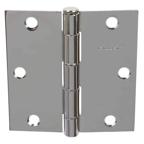 GlideRite 3-1/2 in. Polished Chrome Steel Door Hinges Square Radius with Screws (12-Pack)