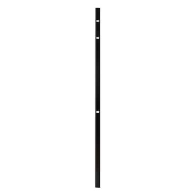 Athens 2 in. x 2 in. x 6 ft. Gloss Black Aluminum Pressed Spear Fence Line Post