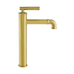 Avallon Single Handle Single Hole Bathroom Faucet in Brushed Gold