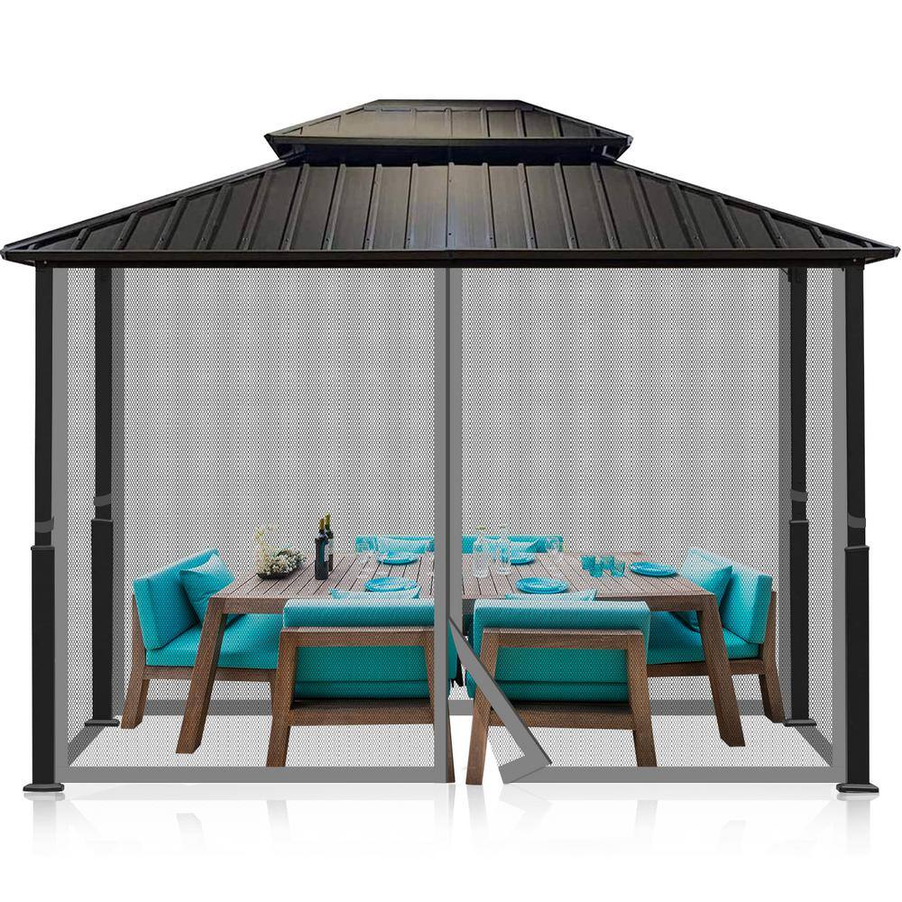 Aoodor 10 ft. x 10 ft. Gazebo Netting Screen Replacement Universal 4